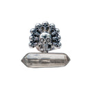 Anillo Cuarzo doble punta con Cráneo