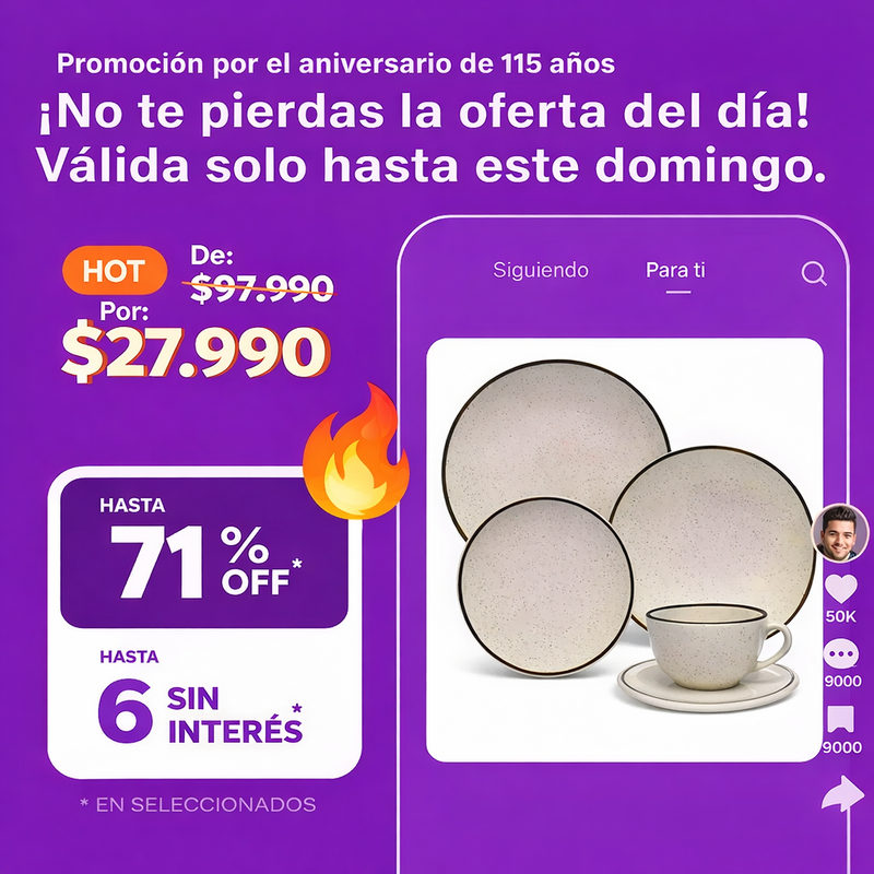 Juego de vajilla Oxford Brisa 30 piezas