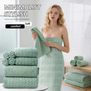 Juego de toallas de forro polar coral de 8 piezas: toallas de baño + bata + pañuelos - Secado súper rápido